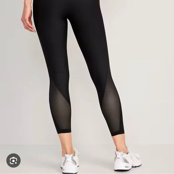 ✝️ Old Navy | Black & Hunter Green Mesh Panel Leggings - Picture 7 of 11